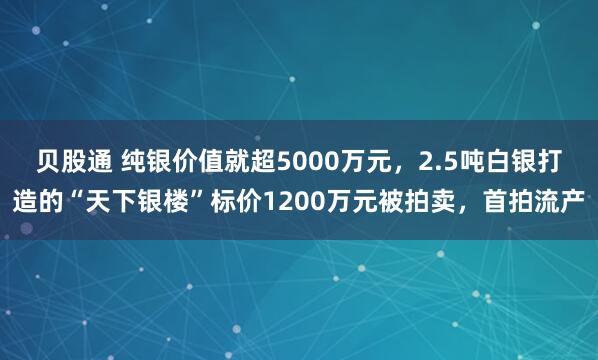 贝股通 纯银价值就超5000万元，2.5吨白银打造的“天下银楼”标价1200万元被拍卖，首拍流产